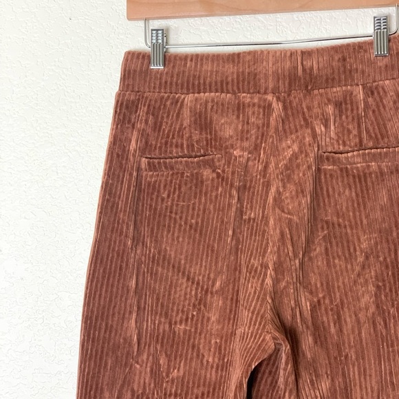 Brown corduroy high waisted elastic waist straight leg pants size small - Picture 7 of 8